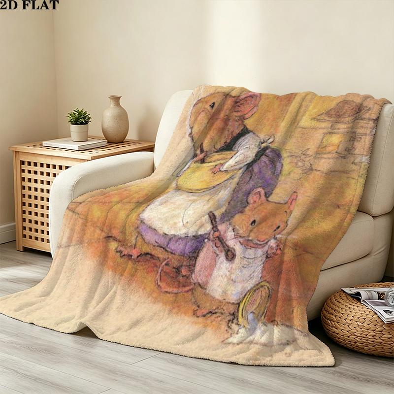 Brambly Hedge Print Flannel Blanket, High quality Comfortable for All Seasons, Home Decor, Warmth and Comfort, Perfect for Christmas Gifts