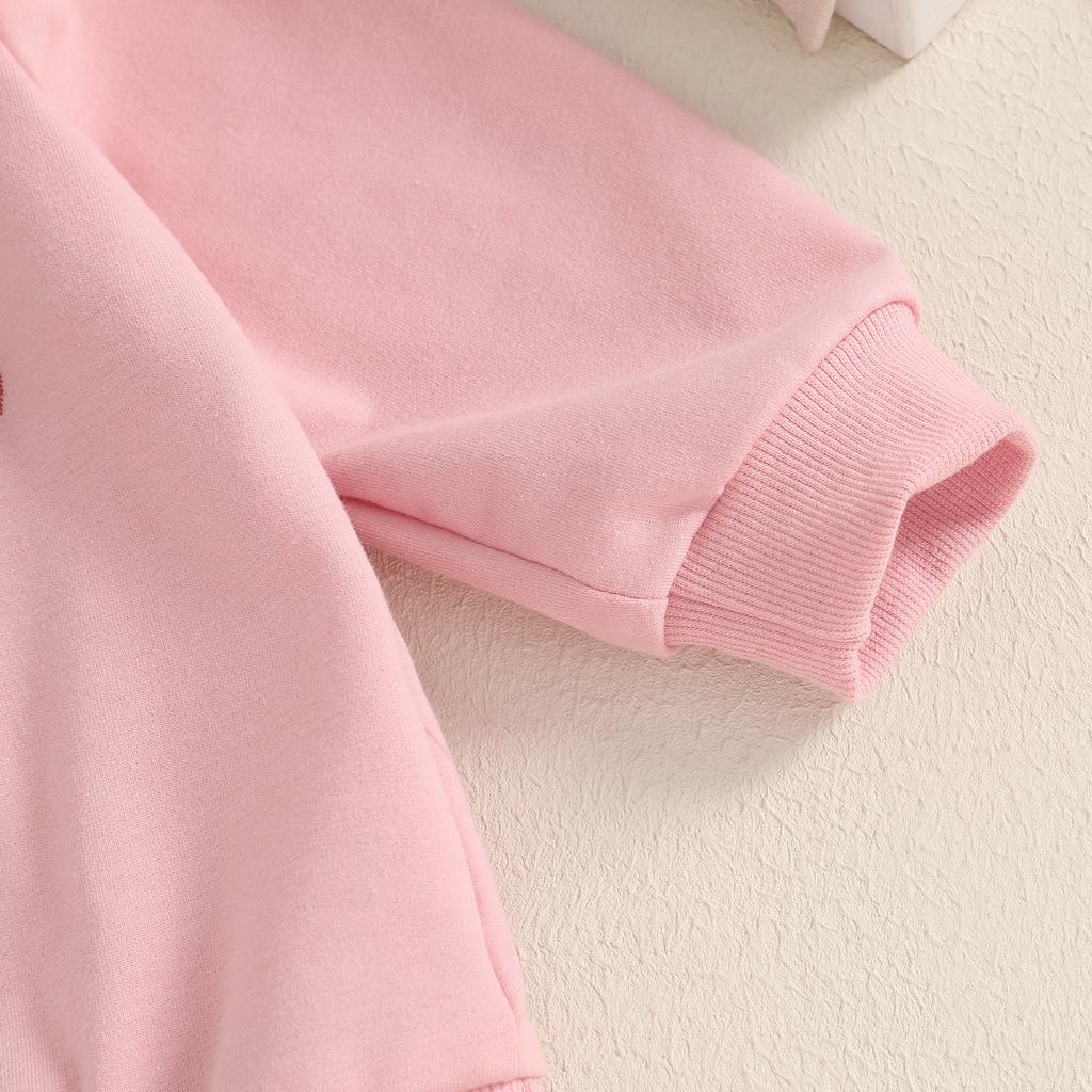 Осенний наряд для девочки, летающий топ с длинными рукавами и круглым вырезом, принтом в виде букв и сердец, с пайетками и брюками с галстуком-бабочкой