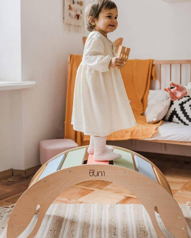 Smile wooden rocker white