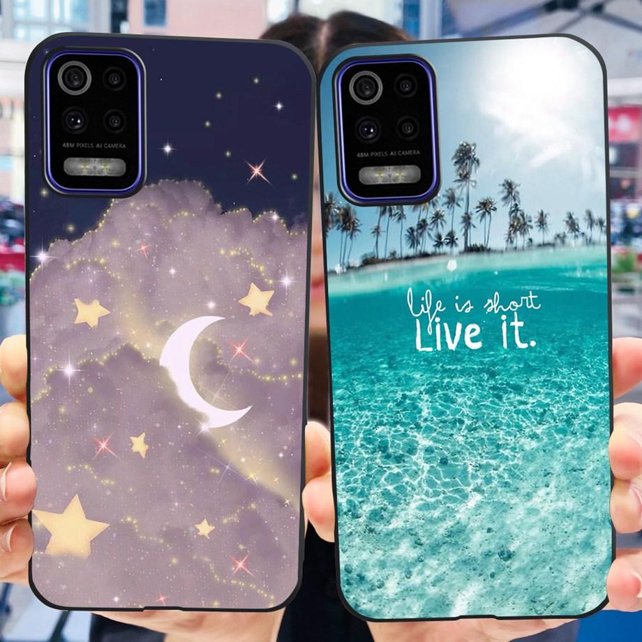 For LG K52 K42 K62 2020 Phone Case Back Cover Black Matte Soft TPU Silicone Bumper Shell For LG Q52 Q62 LGK52 K 62 Butterfly Bag