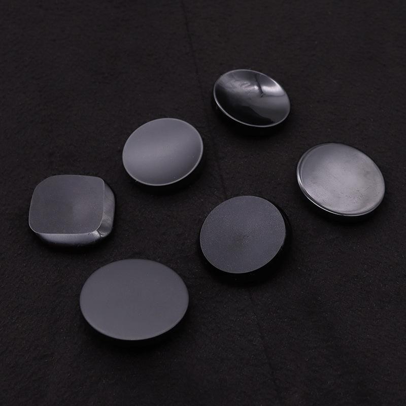 Черная круглая матовая пуговица из смолы для тренча, брюк, пуговиц для шерстяного пальто
