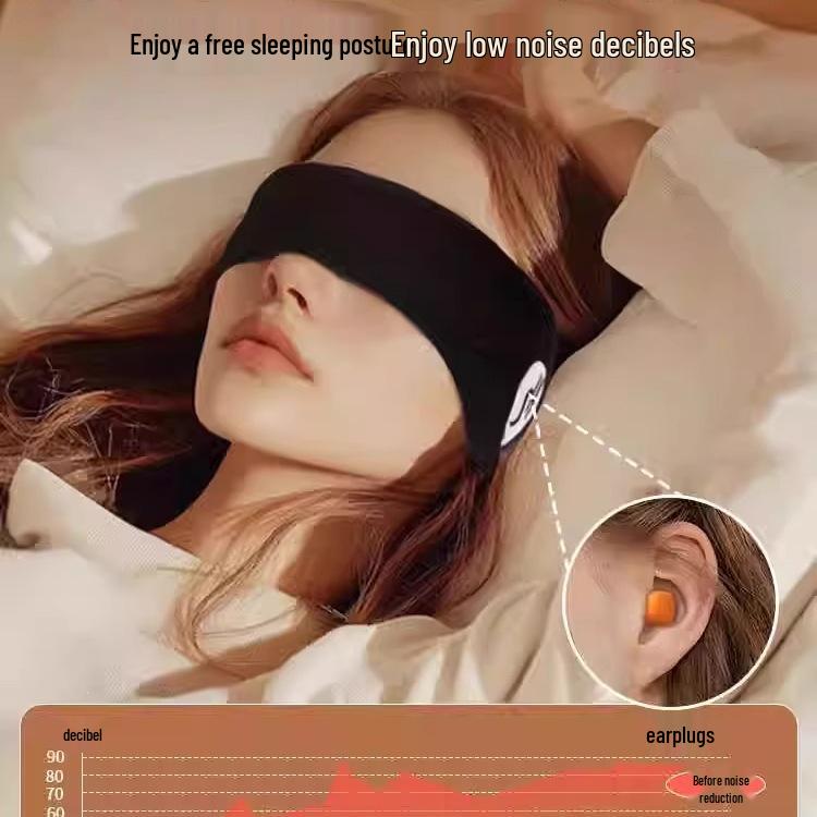 Регулируемая шумоизолирующая повязка для сна с наушниками и маской для глаз