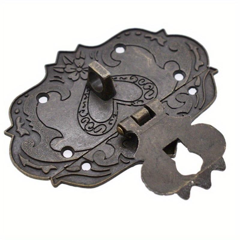 2sets Antique Brass Wooden Case Hasp Vintage Decorative Jewelry Gift Box Suitcase Hasp Latch Hook Furniture Buckle Clasp Lock
