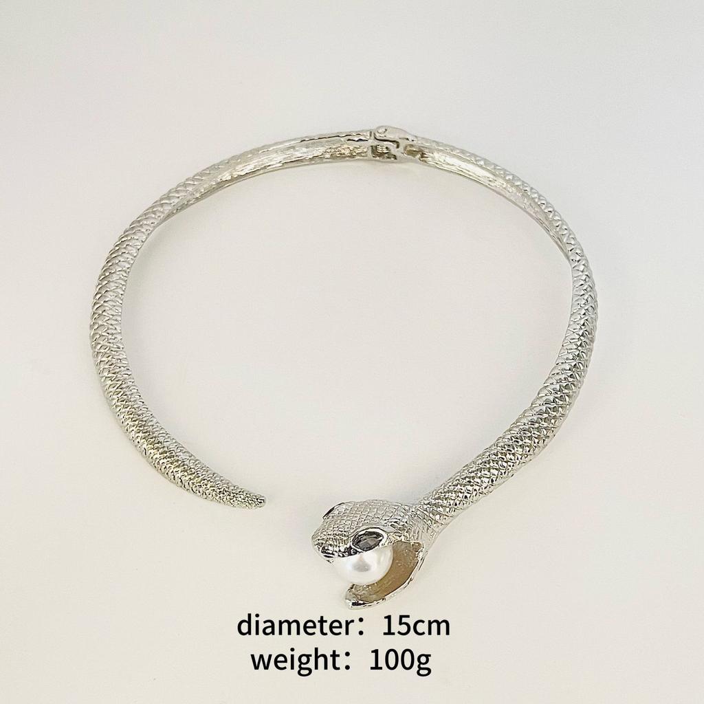 Accessories Punk Snake Collar Retro Exaggerated Snake Pattern Gold And Silver Collar Fashion Women