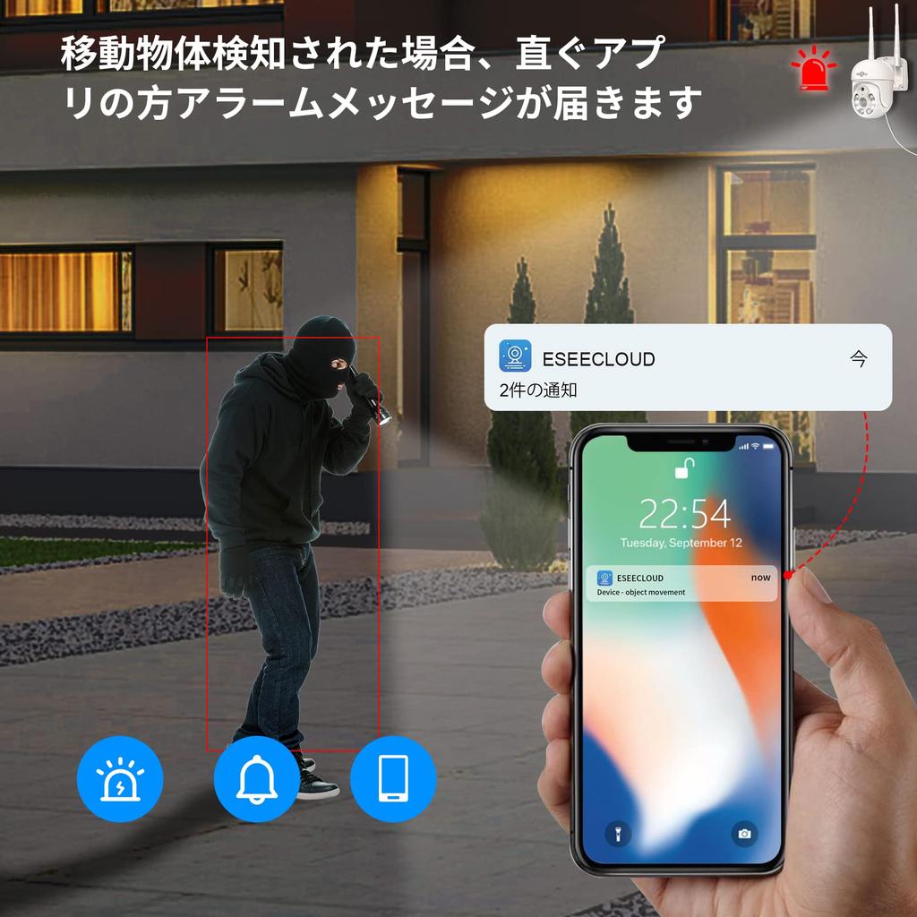 Million Security 5x IP 5 Миллионов Тревога по Движению Удаленный IP66 Карта MircoSD Дом Внутри Помещения Беспроводная Безопасность Беспроводной Мониторинг Японская Инструкция
