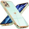 Protective Case - for iPhone - 12 Pro - Turquoise - Heart Pattern - Shockproof Soft TPU