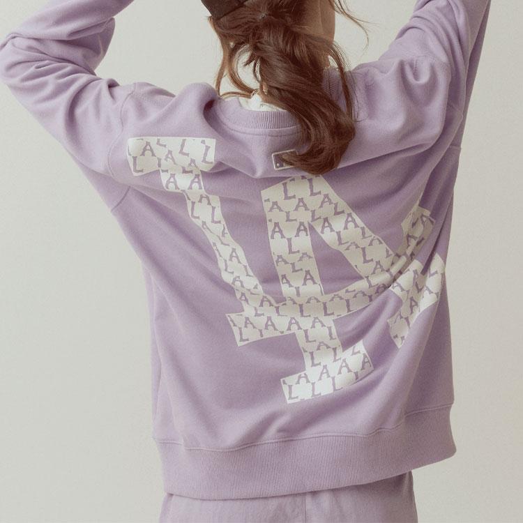 Новые унисекс свитшоты MLB Old Flower Фиолетовые 31MTM2111-07V