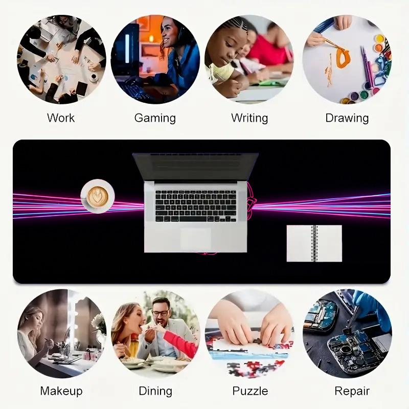 Kpop Vibes Xl Gaming Mouse Pad Nonslip Rubber Base Stitched Edge Waterproof Desk Mat For Pc Laptop Gamer Office Computer Accessories C927401
