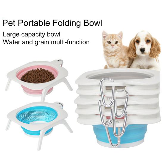 Складная миска для собак с подставкой, легко моется, миска для корма и воды для домашних животных