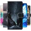 Fashion 3D Painted Pattern Phone Cover Lanyard Flip Leather Case For Samsung Motorola Moto Asus Zenfone ZTE Blade