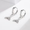Mermaid Silver-plated Earrings, Earrings, Simple Dolphin Fishtail Earrings, Women's Ear Jewelry.