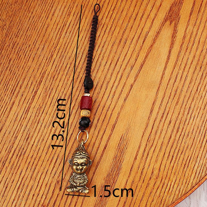 Yellow Brass Wukong Myth Statue with Ruyi Jingu Bang