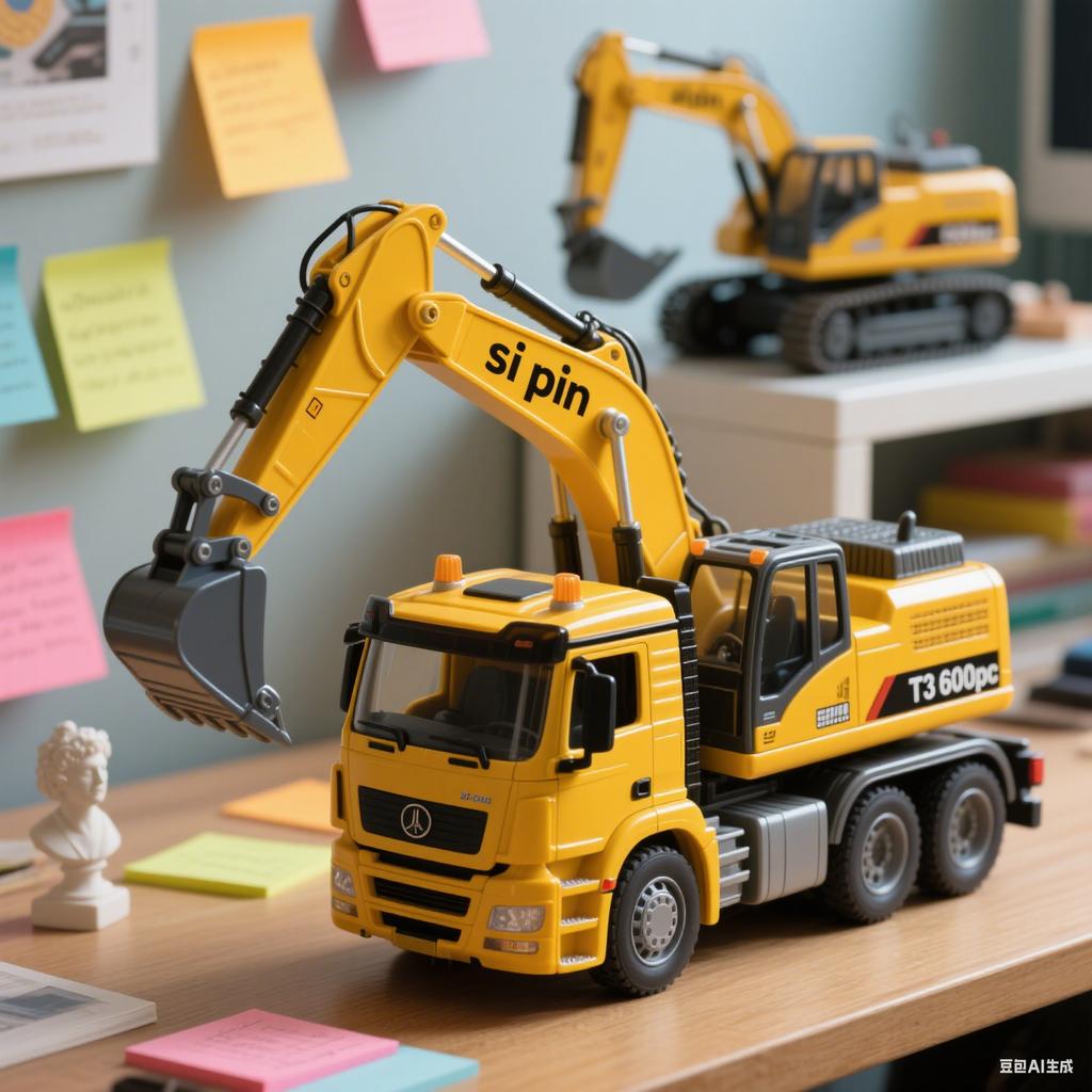 Excavator Blender Crane Car Toy Model Diecast Alloy Engineering Vehicle Rubber Tires Sound Light Pull Back Toys Kids Gifts