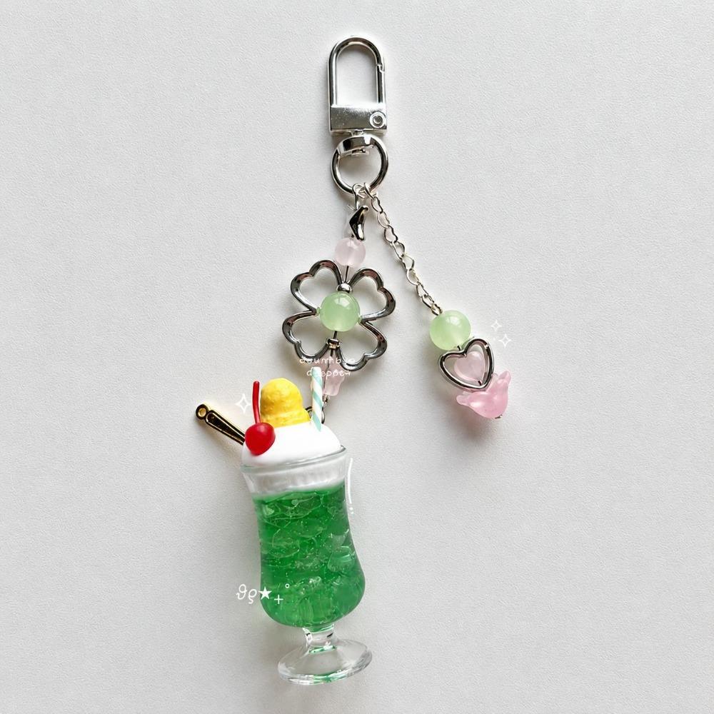 Street Food Icecream Keychains Japanese Y2k Keychains Phone Lanyard Taiyaki Pendant Women Girls