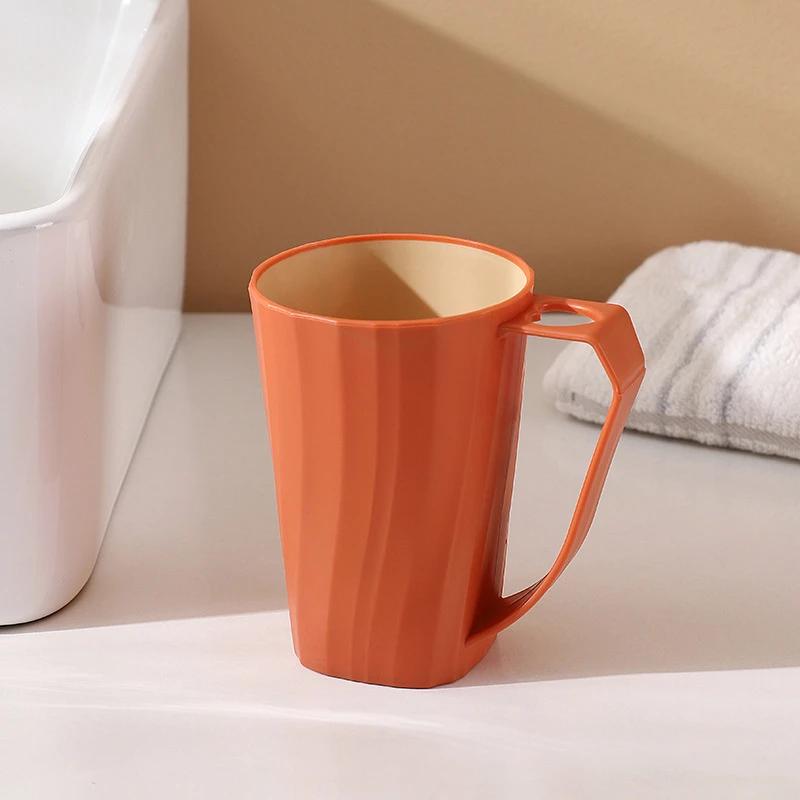 Портативный стакан для полоскания рта с ручкой, держатель для зубной щетки, однотонный двухслойный утолщенный стакан для зубной щетки, простые бытовые стаканчики