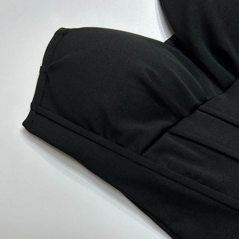 Сексуальное платье-качели с v-образным вырезом и поясом из рыбьей кости