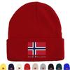 Waving Norway Flag Warm Knit Hat Beanie, Patriotic Woman Cap Winter Soft Leisure Headwear Knitted Cap Beanie