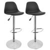 Bar Stools Set of 2 Faux Leather Counter Height Barstools with Back & Footrest Height Adjustable Swivel Bar Chairs Modern Armless Island Stool