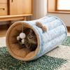 Plush Warm 2 in 1 Cat Tunnel Bed Thickened Cat Hide Tunnel Cushion Play Rest Cat Mat  Daily Use