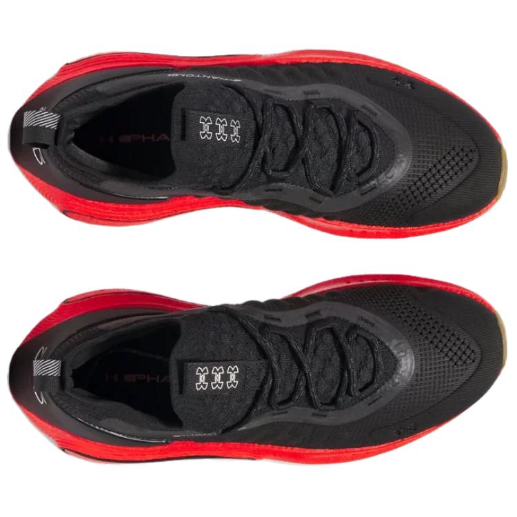 Under Armour Phantom 4 Нескользящие Износостойкие Низкие Повседневные Кроссовки для Городских Поездок и Бега Мужские Черно-Красные Кроссовки 3027593-004