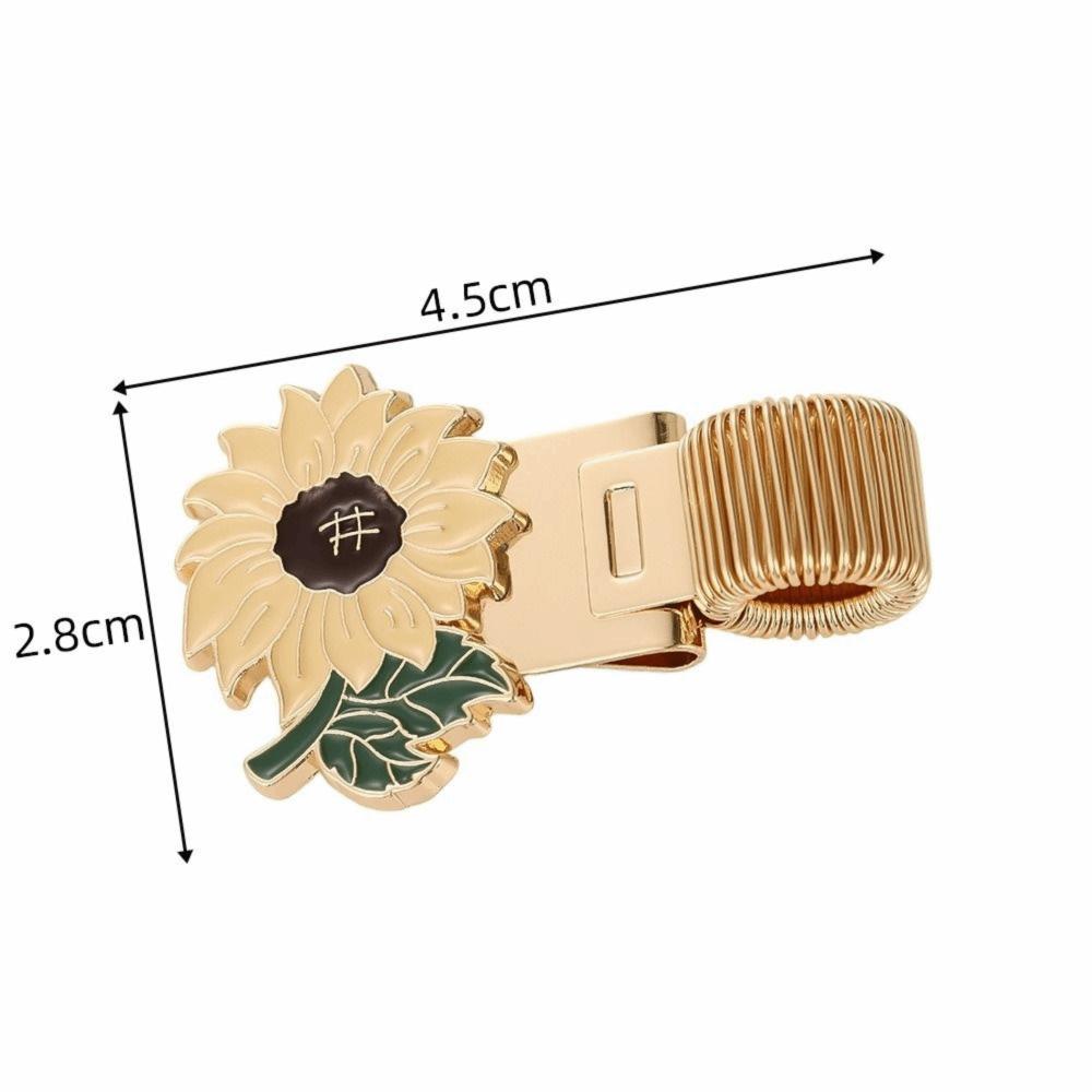 Retro Metal Pen Holder Flower Journal Clip Portable Paper Fix Clips Student