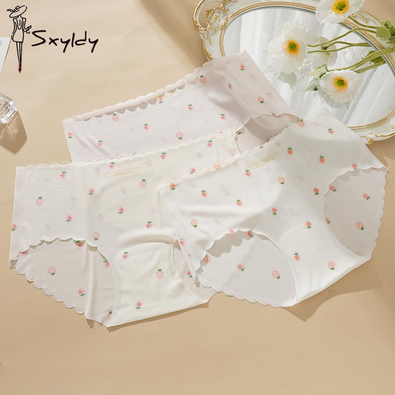 Summer Women's Ice Silk Seamless Underwear Ladies Transparent Ultra-thin Sense Female Briefs Panties