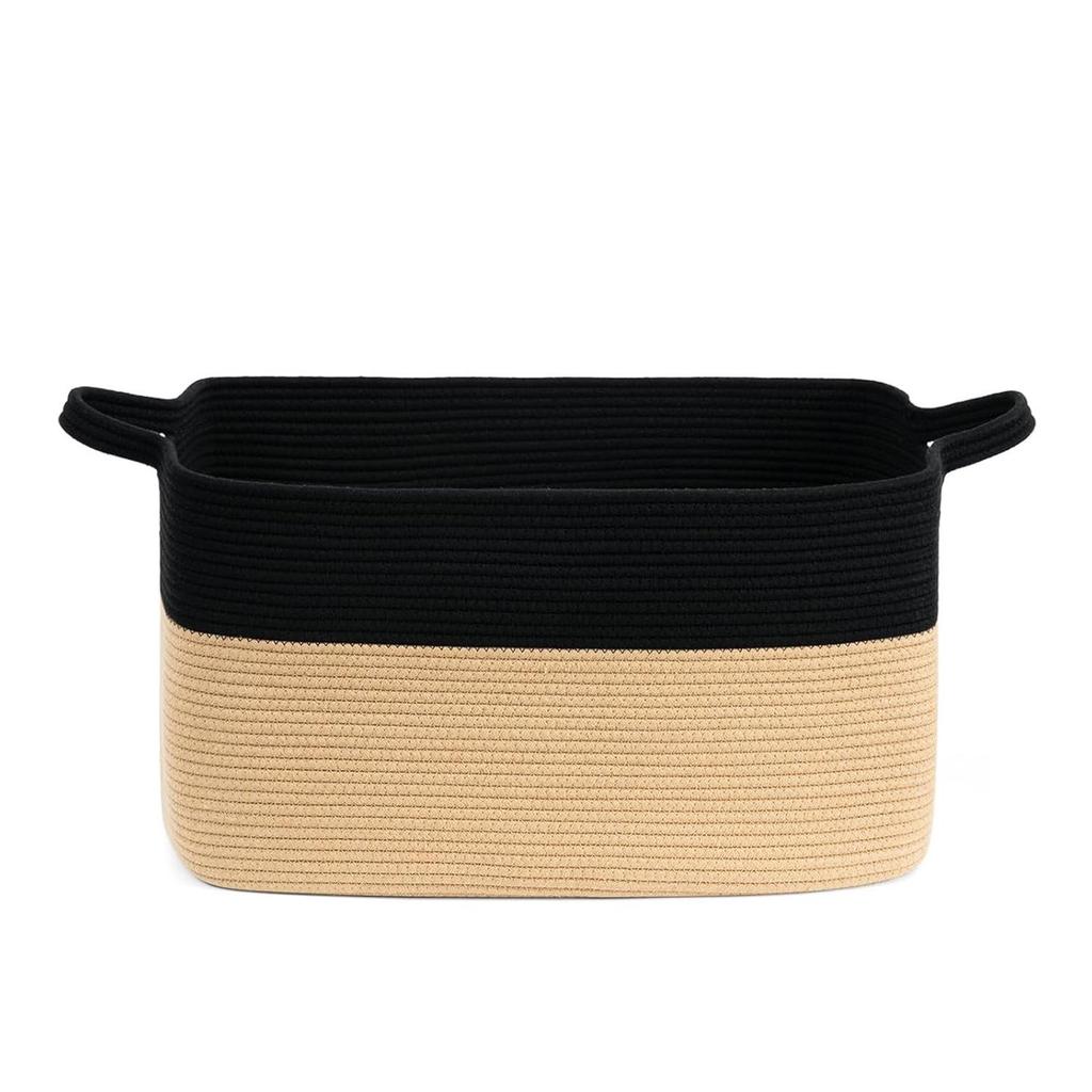 Корзина для хранения из плетеной хлопковой веревки большой вместимости для белья или игрушек