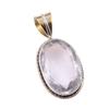 Натуральный Кристалл Кварц 925 Проба Стерлинговое Серебро Подарок Двухцветная Подвеска 1,50" r6E97