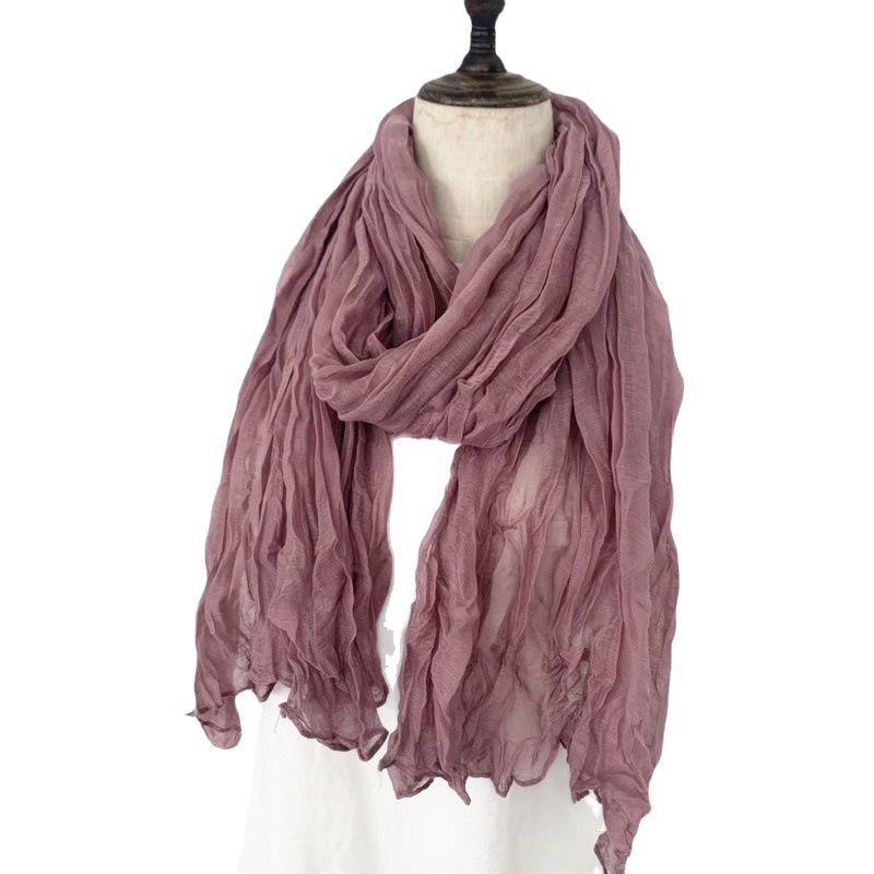 Шарф из шелковой балийской пряжи: Конфетный цвет, морщинистый дизайн