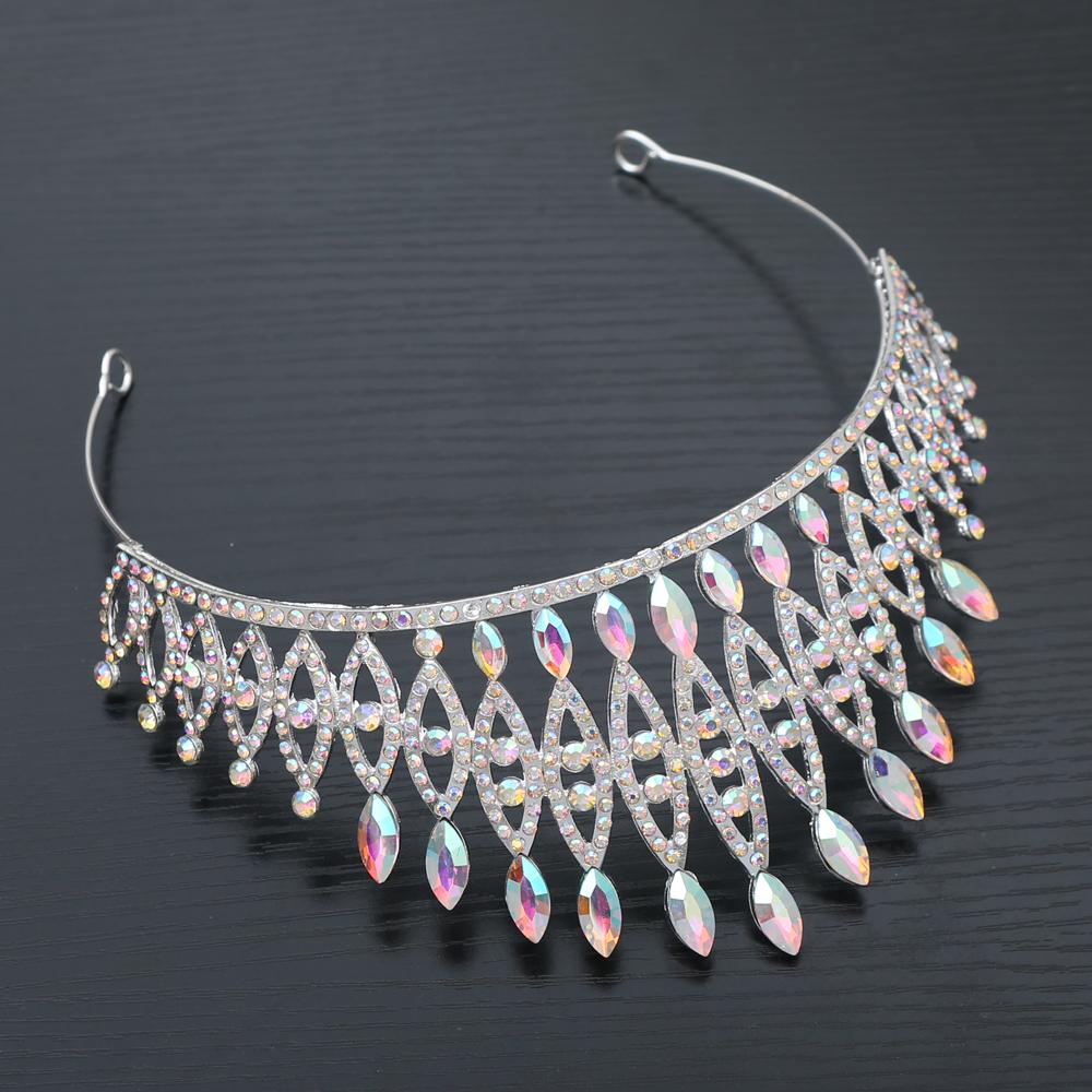 1pc Exquisite Luxury Crystal Tiara Crowns Rhinestone Prom Diadem Crown Tiara Women Bridal Wedding Hair Accessories Zircon Crown