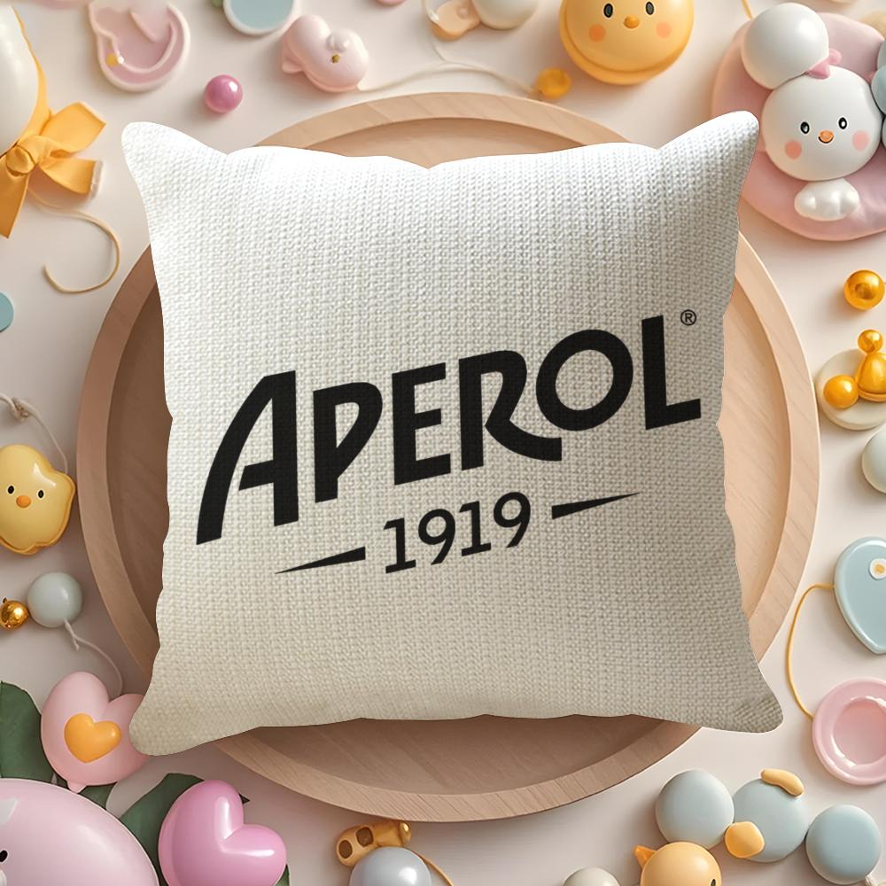A-Aperol Логотип Наволочка Натуральный Лен Органическая Ткань Двусторонняя Печать Диван Домашний Декор Подарок Наволочка