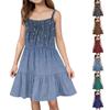 Детское летнее повседневное модное платье без рукавов с круглым вырезом