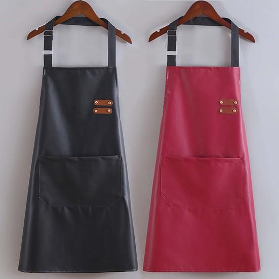 Kitchen Chef Apron Durable Seams Adjustable Neck Strap Waterproof with Large Front Pocket Heavy-duty BBQ Apron