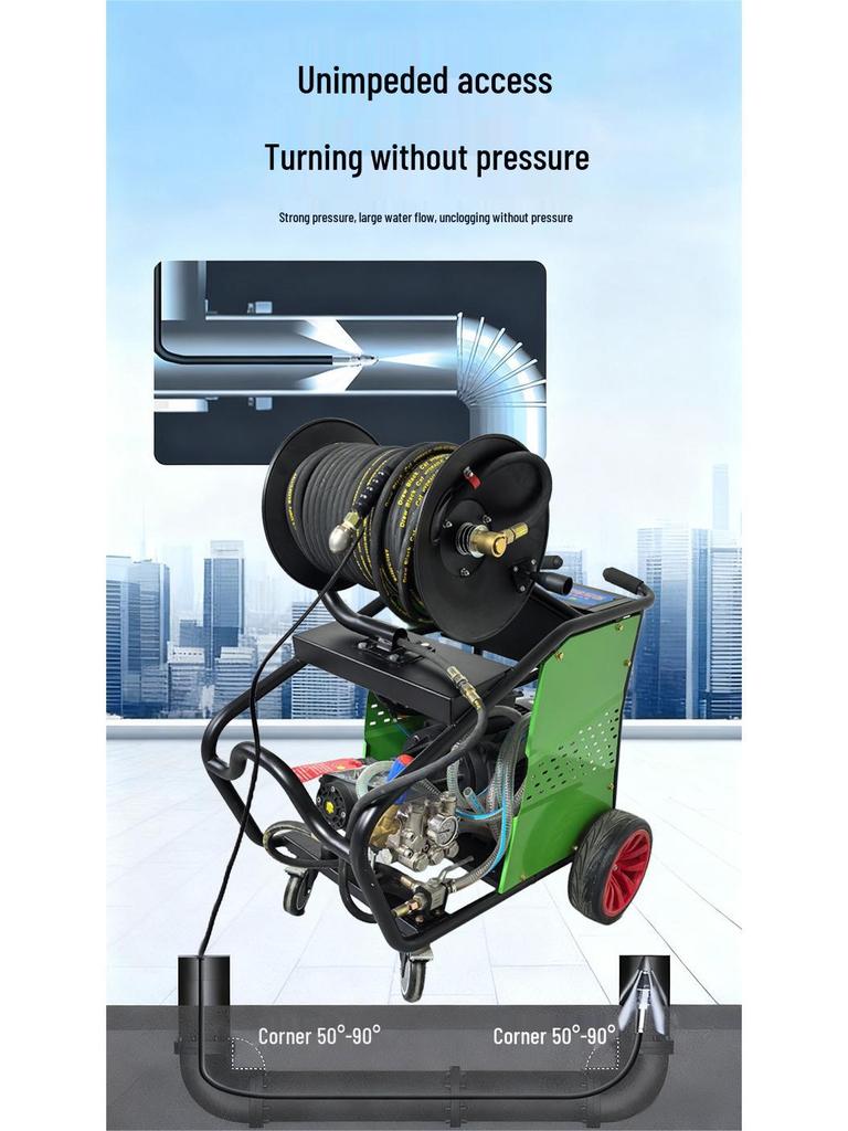 380V 15/22kW High-Pressure Electric Pipe Dredging Machine for Quick Silt Clearing