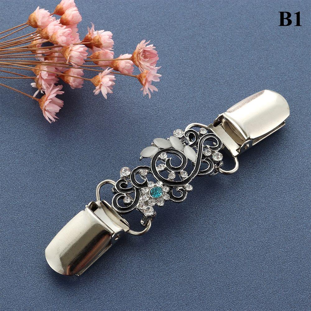 Trendy Winter Retro Crystal Sweater Blouse Pin Duck Clip Clasps Shawl Brooch Cardigan Clip