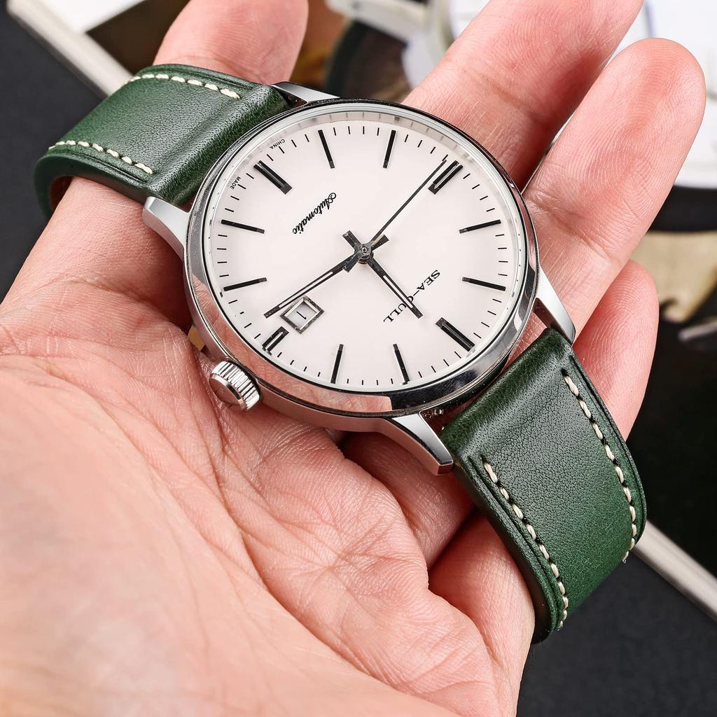 Watch Band Watch Strap Replacement Band Soft Italian Genuine Calf Leather Quick Release 18mm Watch Band for Men and Women Only [torbollo]