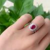 Lab Grown Oval Cut Blue Sapphire 8x6mm Zambian Green Emerald Ruby Cz 925 Sterling Silver Ring Laboratory Gem Rings