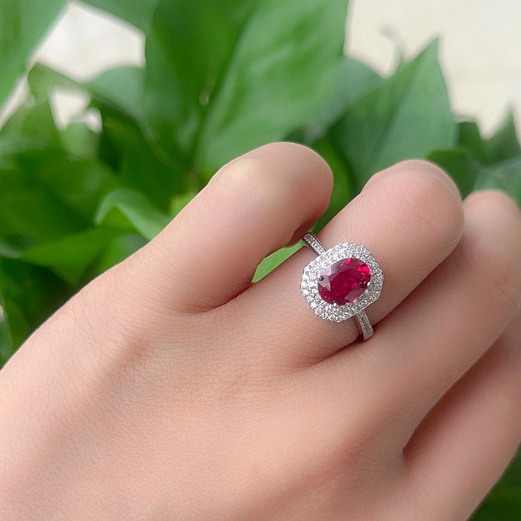 Lab Grown Oval Cut Blue Sapphire 8x6mm Zambian Green Emerald Ruby Cz 925 Sterling Silver Ring Laboratory Gem Rings