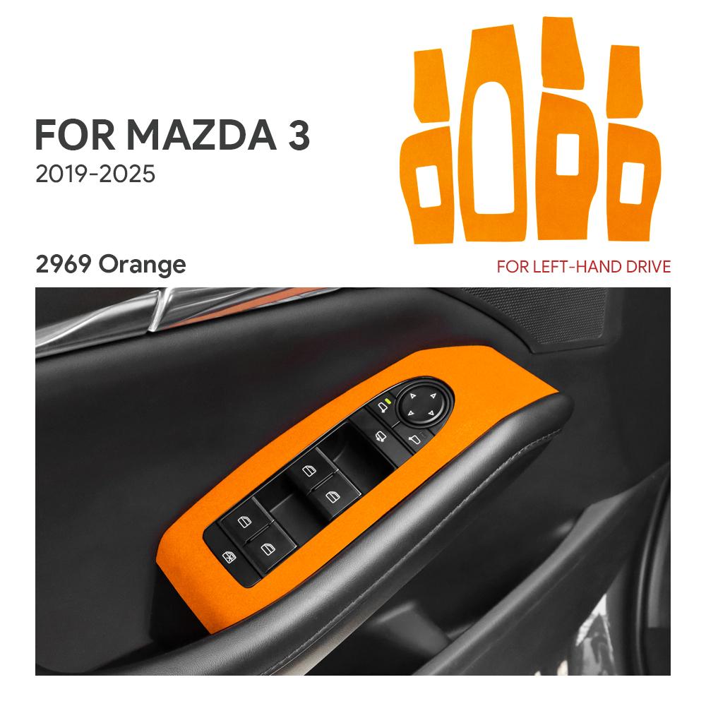 BKD1 Верхняя замшевая отделка LHD RHD Наклейка для Mazda 3 BP M3 Axela 2019 2020 2021 2022 2023 2024 2025 Панель подъема стекла автомобиля Интерьер