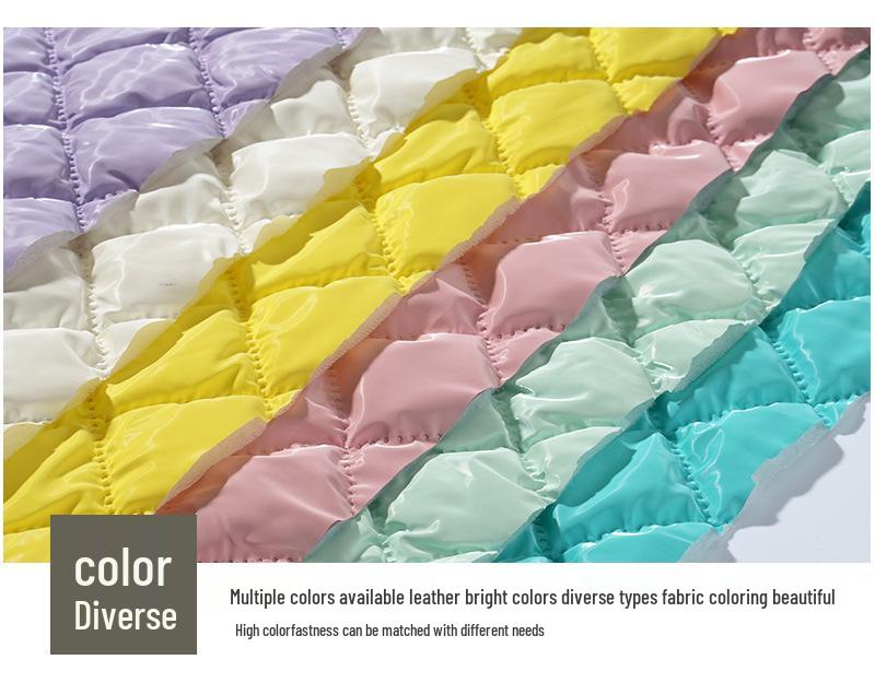 Ultrasonic Quilted Wireless Fabric Plaid Down Jacket PU Handbag Leather Fabric