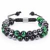 Natural Agate Stone Bracelet Men's Adjustable Black Magnet Hematite Bracelet