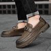 Высококачественные мужские новые модные повседневные кожаные туфли на толстой подошве, бренд для осени, удобные деловые кожаные туфли для мужчин