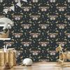 Rainbows and Butterflies Boho Wallpaper, Turquoise and Graphite, for Living Room and Bedroom, 50x1000