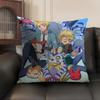 Anime DDigimon AAdventure Cushion Cover Natural Linen Organic Fabric DoubleSided Printing Sofa Home Decor Gift Pillow Case