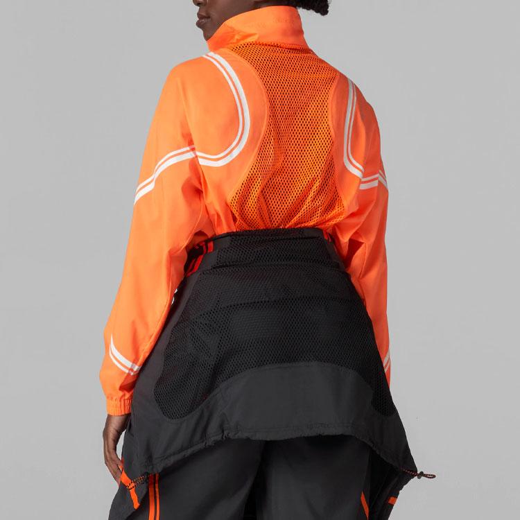Adidas X Stella McCartney Color Block Striped Breathable Running Jacket Women Jacket Orange HB6079