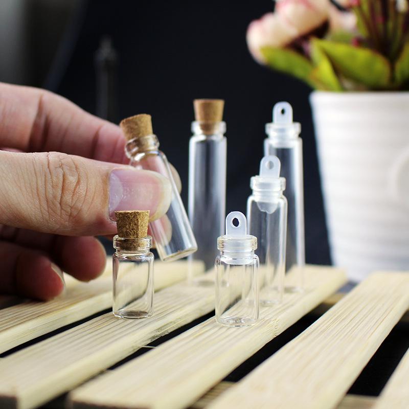 Adorable Mini Glass Wish Bottles with Cork Lids and Plastic Stoppers for DIY Projects