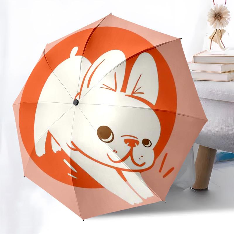1pc Rabbit Illustration Umbrella with Plastic Handle,Suitable for All Seasons Home Travel Outdoor Umbrellaptys31041