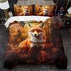 3 предмета Очаровательный лис 3D-принт Постельный комплект Уютный Комфортный Пододеяльник Размер Кинг Куин Твин Подарок на День рождения Украшение для спальни
