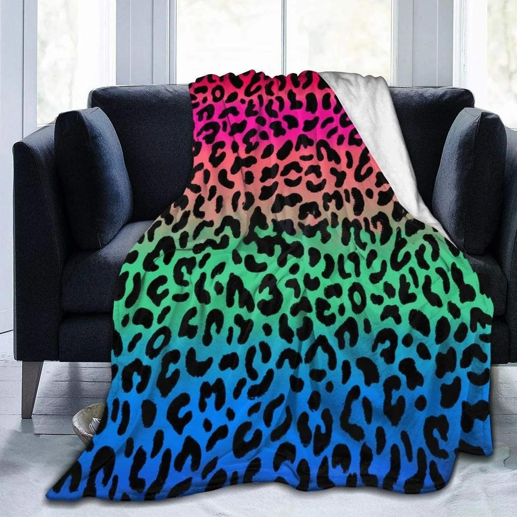 Animal Skin Printed Blanket Leopard Tiger Stripe Flannel Blanket Four Seasons Nap Blanket Bedroom Decorative Blanket