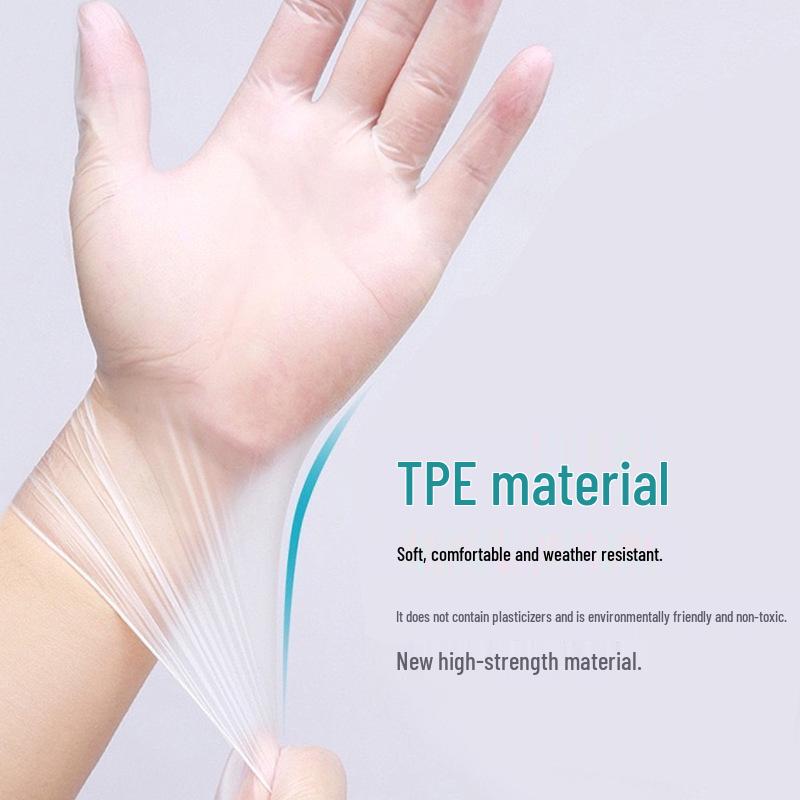 Food Grade Disposable TPE Gloves - Special Plastic, Transparent, Thickened for Kitchen & Catering Use